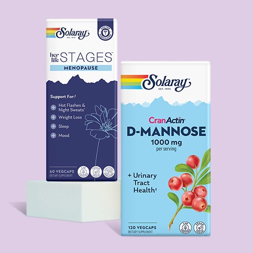 BOGO 50% Off Solaray* products like Stages: Menopause and CranActin D-Mannose. Shop for these products