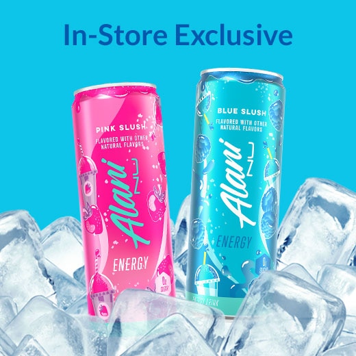 Pay Just $5 for any 2 Alani Nu drink singles* like Energy Pink Slush and Energy Blue Slush. Find a store.