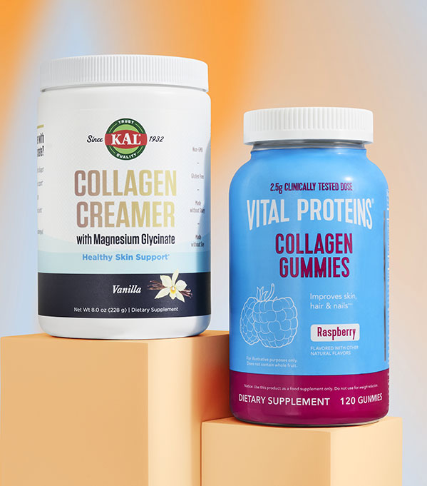 KAL Collagen Creamer and Vital Proteins Collagen Gummies. Shop for these products