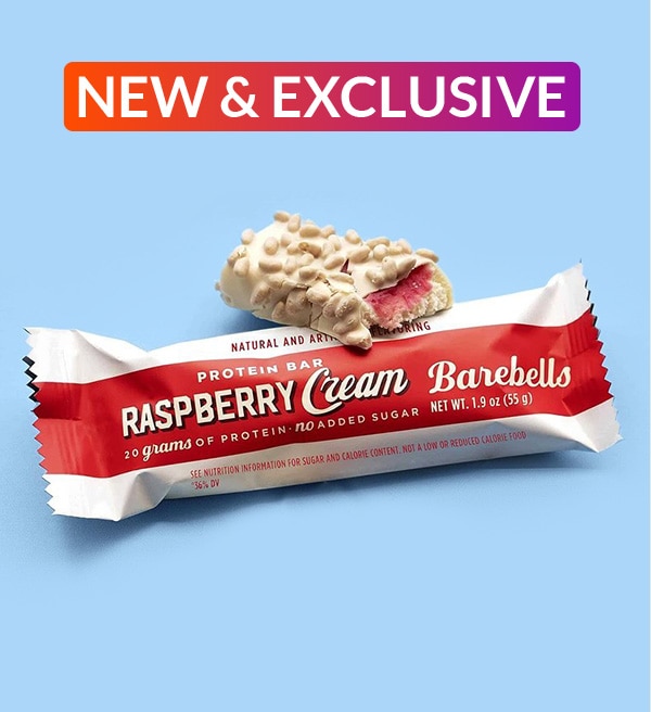 NEW & EXCLUSIVE. Raspberry Cream Barebells. Shop for these products